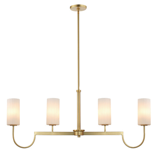 Maxim - 32004SWSBR - Four Light Linear Chandelier - Town and Country - Satin Brass