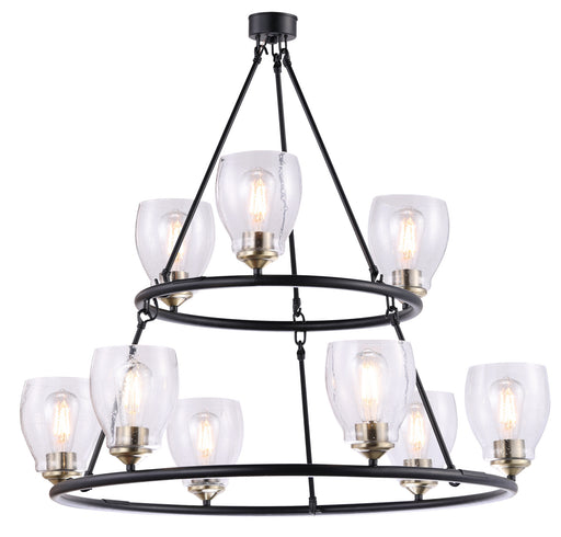 Minka-Lavery - 2439-878 - Nine Light Chandelier - Winsley - Coal And Stained Brass