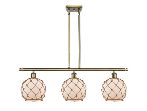 Ballston Three Light Island Pendant Antique Brass