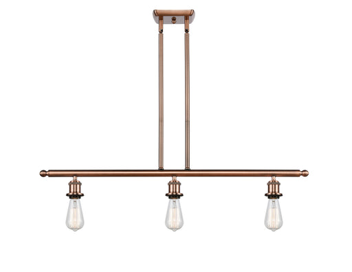 Ballston Three Light Island Pendant Antique Copper