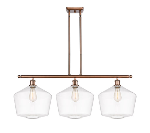 Innovations - 516-3I-AC-G652-12 - Three Light Island Pendant - Ballston - Antique Copper