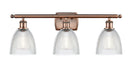 Innovations - 516-3W-AC-G382 - Three Light Bath Vanity - Ballston - Antique Copper