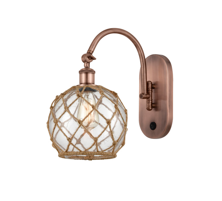 Innovations - 518-1W-AC-G122-8RB - One Light Wall Sconce - Ballston - Antique Copper