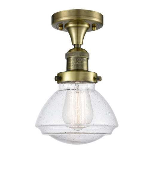 Innovations - 517-1CH-AB-G324 - One Light Semi-Flush Mount - Franklin Restoration - Antique Brass