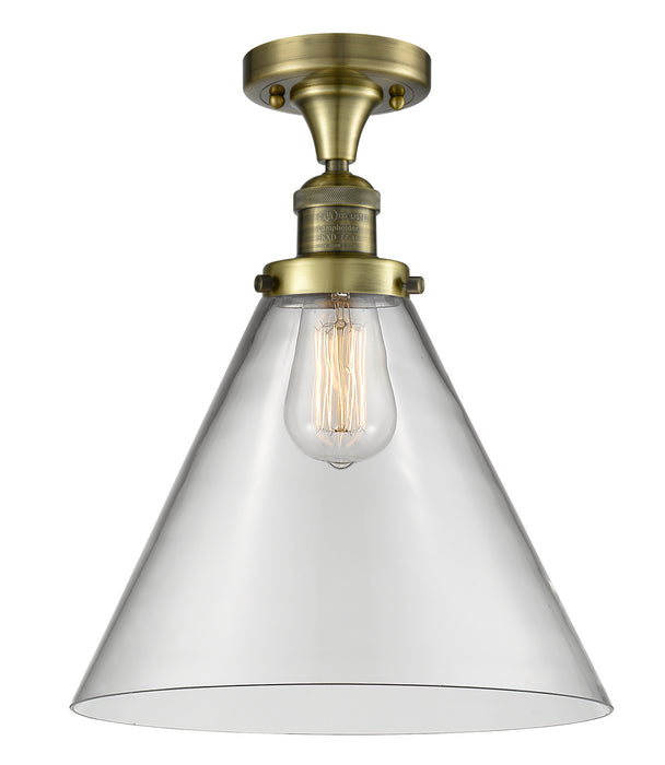 Innovations - 517-1CH-AB-G42-L-LED - LED Semi-Flush Mount - Franklin Restoration - Antique Brass