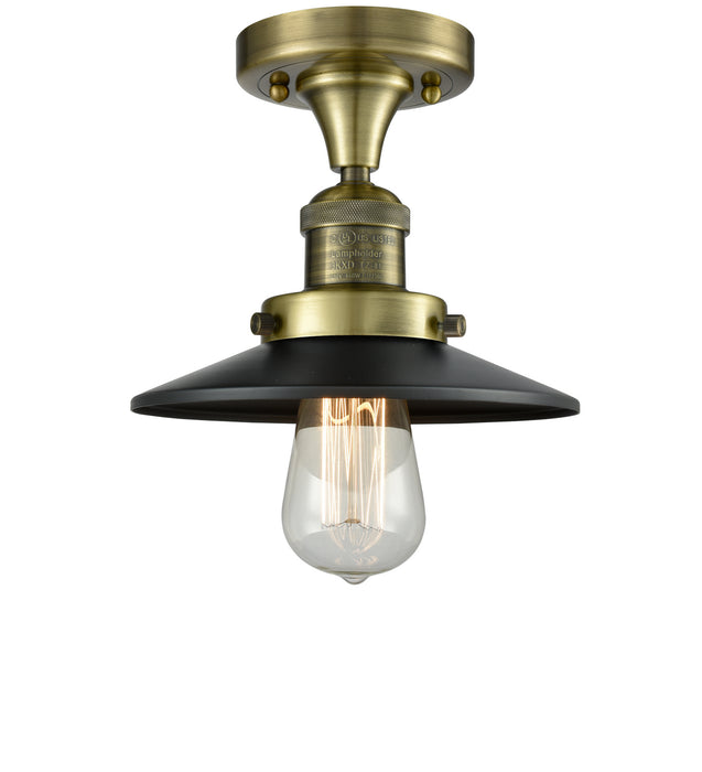 Innovations - 517-1CH-AB-M6-LED - LED Semi-Flush Mount - Franklin Restoration - Antique Brass