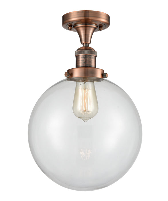 Innovations - 517-1CH-AC-G202-10 - One Light Semi-Flush Mount - Franklin Restoration - Antique Copper