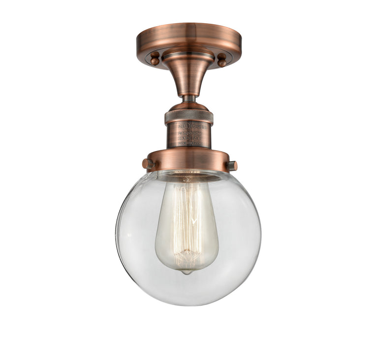 Innovations - 517-1CH-AC-G202-6 - One Light Semi-Flush Mount - Franklin Restoration - Antique Copper