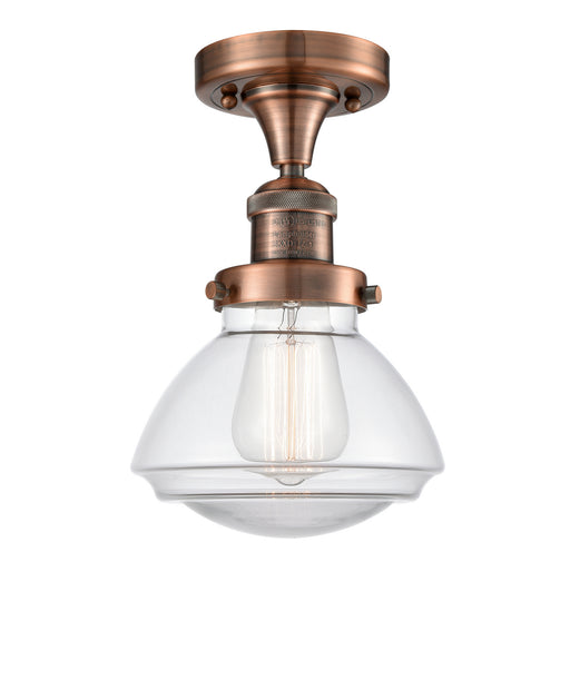 Innovations - 517-1CH-AC-G322 - One Light Semi-Flush Mount - Franklin Restoration - Antique Copper