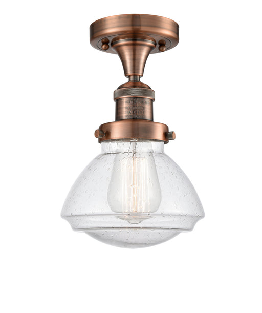 Innovations - 517-1CH-AC-G324 - One Light Semi-Flush Mount - Franklin Restoration - Antique Copper