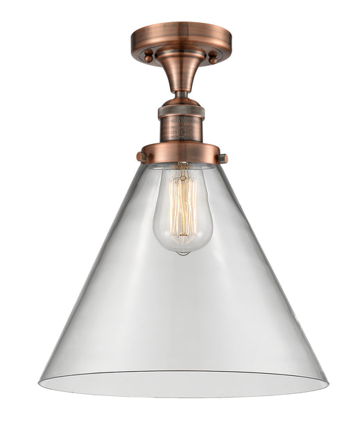 Innovations - 517-1CH-AC-G42-L - One Light Semi-Flush Mount - Franklin Restoration - Antique Copper