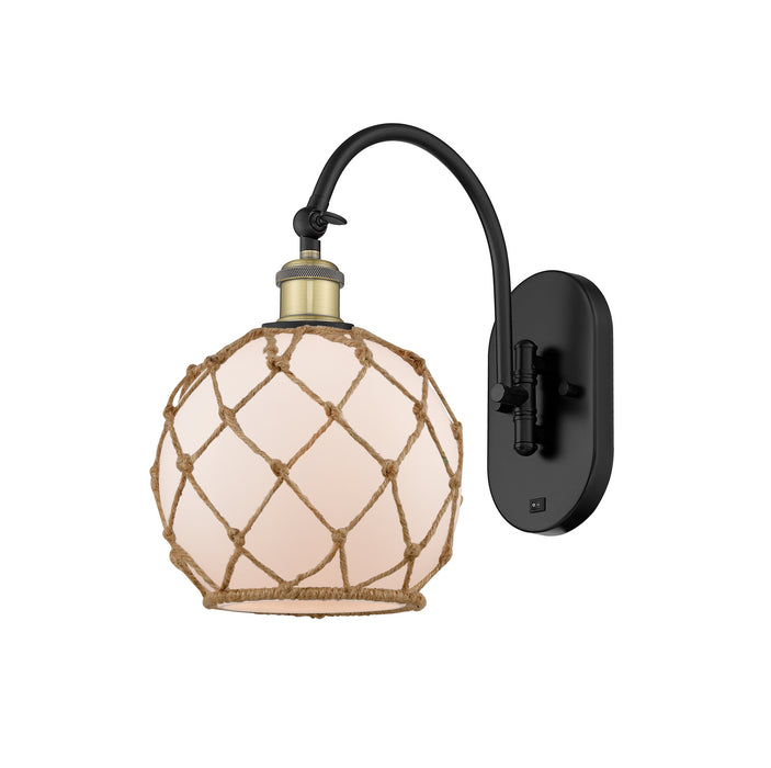 Innovations - 518-1W-BAB-G121-8RB - One Light Wall Sconce - Ballston - Black Antique Brass