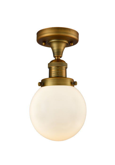 Innovations - 517-1CH-BB-G201-6 - One Light Semi-Flush Mount - Franklin Restoration - Brushed Brass