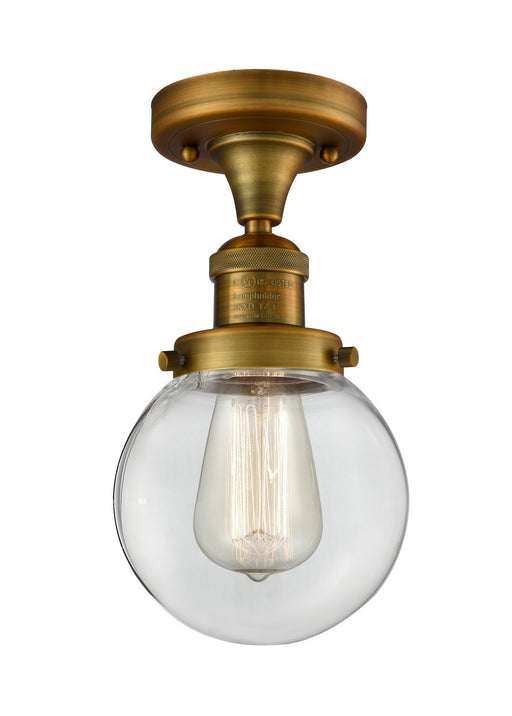 Innovations - 517-1CH-BB-G202-6-LED - LED Semi-Flush Mount - Franklin Restoration - Brushed Brass