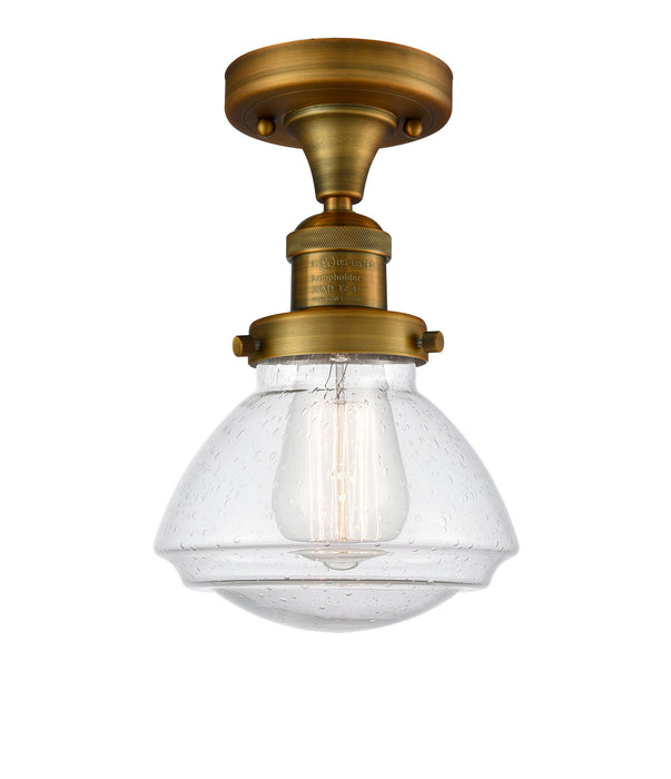 Innovations - 517-1CH-BB-G324-LED - LED Semi-Flush Mount - Franklin Restoration - Brushed Brass