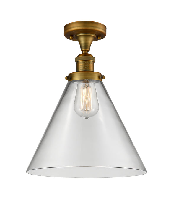 Innovations - 517-1CH-BB-G42-L-LED - LED Semi-Flush Mount - Franklin Restoration - Brushed Brass