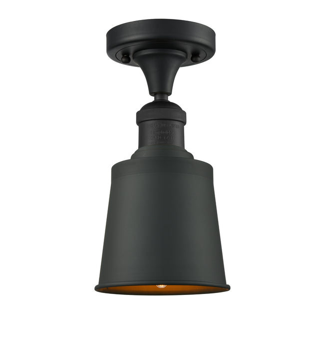 Innovations - 517-1CH-BK-M9-BK - One Light Semi-Flush Mount - Franklin Restoration - Matte Black