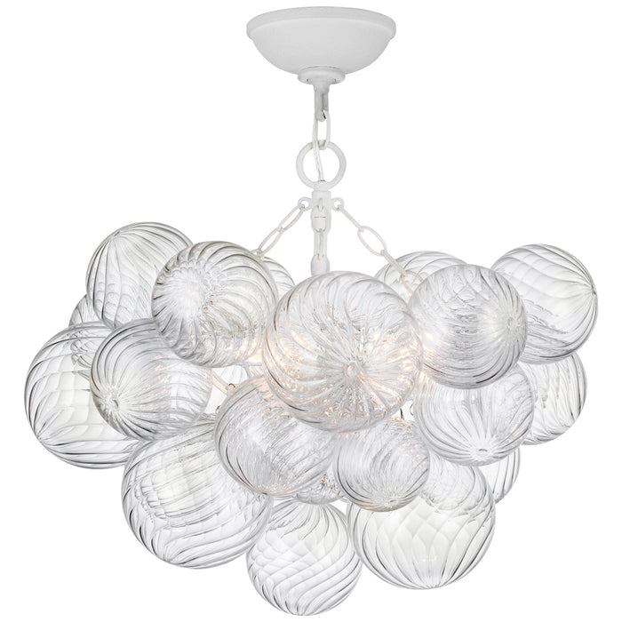 Visual Comfort - JN 4110PW/CG - LED Semi-Flush Mount - Talia - Plaster White and Clear Swirled Glass