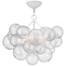Visual Comfort - JN 4110PW/CG - LED Semi-Flush Mount - Talia - Plaster White and Clear Swirled Glass