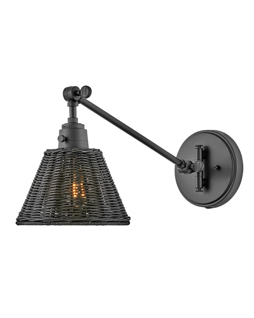 Hinkley - 3690BK-BKT - One Light Wall Sconce - Arti - Black with Black Natural Rattan Shade