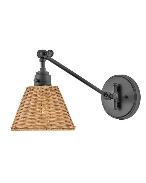 Hinkley - 3690BK-NAT - One Light Wall Sconce - Arti - Black with Light Natural Rattan Shade