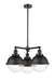 Innovations - 207-BK-HFS-84-BK - Three Light Chandelier - Franklin Restoration - Matte Black