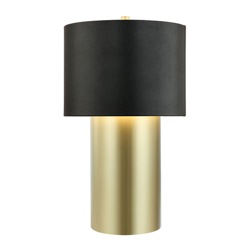 Varaluz - 368T01GOB - One Light Table Lamp - Secret Agent - Painted Gold/Black Leather