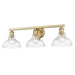 Golden - 0305-BA3 BCB-CLR - Three Light Bath Vanity - Carver BCB - Brushed Champagne Bronze
