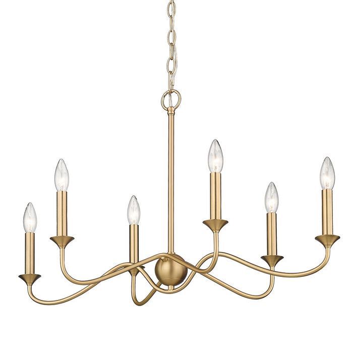 Golden - 8316-LP BCB - Six Light Pendant - Tierney BCB - Brushed Champagne Bronze