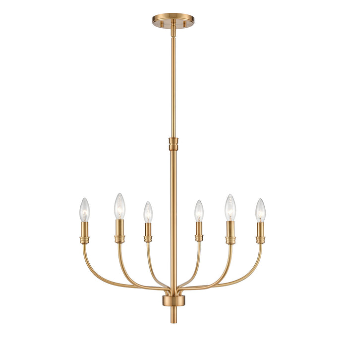 ELK Home - 81506/6 - Six Light Chandelier - Newland - Satin Brass