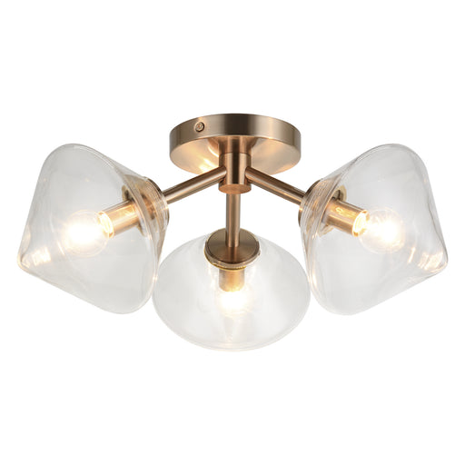 Matteo Lighting - X81743AGCL - Three Light Ceiling Mount - Novo - Aged Gold Brass
