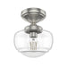 Hunter - 19049 - One Light Semi Flush Mount - Saddle Creek - Brushed Nickel