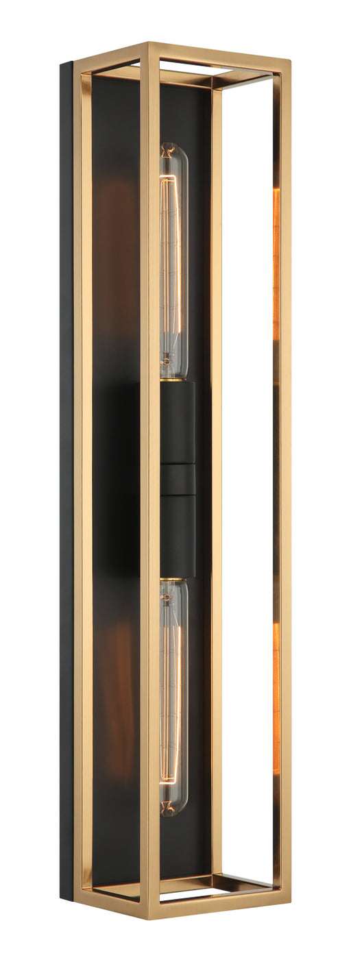 Matteo Lighting - S15122BKAG - LED Wall Sconce - Shadowbox - Black / Aged Gold Brass
