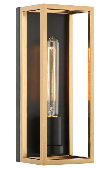 Matteo Lighting - S15141BKAG - LED Wall Sconce - Shadowbox - Black / Aged Gold Brass