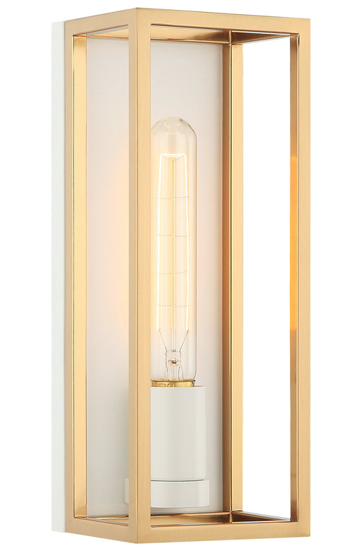 Matteo Lighting - S15141WHAG - LED Wall Sconce - Shadowbox - White / Aged Gold Brass