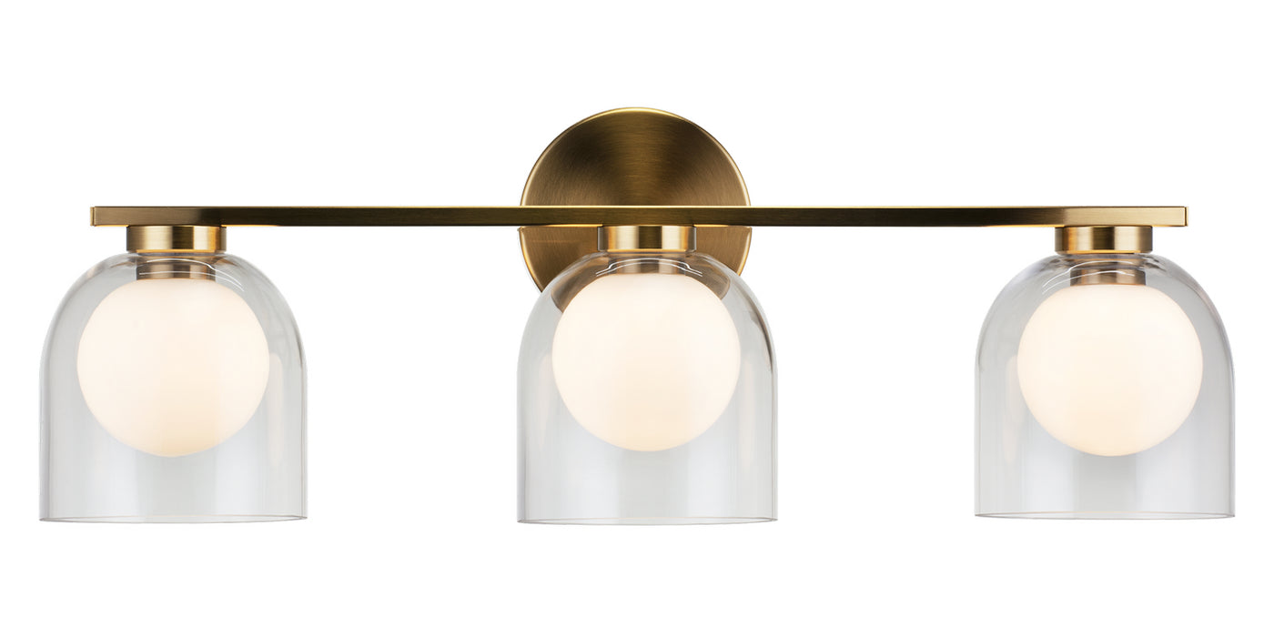 Matteo Lighting - W60703AGCL - Three Light Wall Sconce - Derbishone - Aged Gold Brass