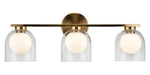 Matteo Lighting - W60703AGCL - Three Light Wall Sconce - Derbishone - Aged Gold Brass