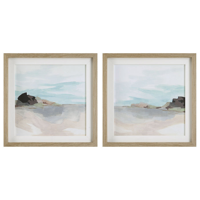 Uttermost - 41445 - Framed Prints, Set/2 - Glacial Coast - Light Wood