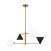 Visual Comfort Studio - AEC1104MBKBBS - Four Light Chandelier - Cosmo - Midnight Black and Burnished Brass