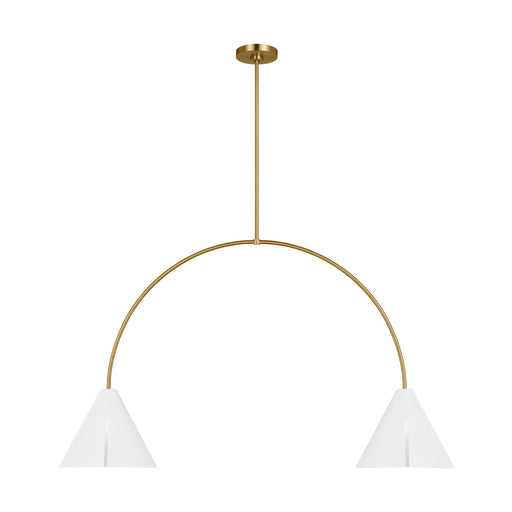 Visual Comfort Studio - KC1102MWTBBS-L1 - LED Linear Chandelier - Cambre - Matte White and Burnished Brass