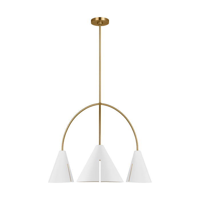 Visual Comfort Studio - KC1113MWTBBS-L1 - LED Chandelier - Cambre - Matte White and Burnished Brass
