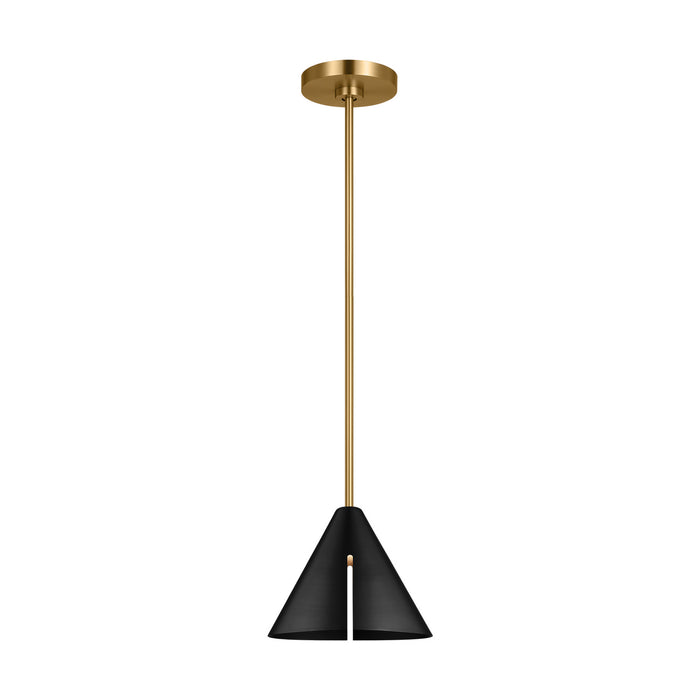 Visual Comfort Studio - KP1131MBKBBS-L1 - LED Pendant - Cambre - Midnight Black and Burnished Brass