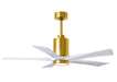 Matthews Fan Company - PA5-BRBR-MWH-52 - 52``Ceiling Fan - Patricia - Brushed Brass
