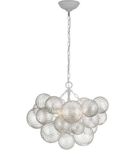 Visual Comfort - JN 5110PW/CG - LED Chandelier - Talia - Plaster White And Clear Swirled Glass