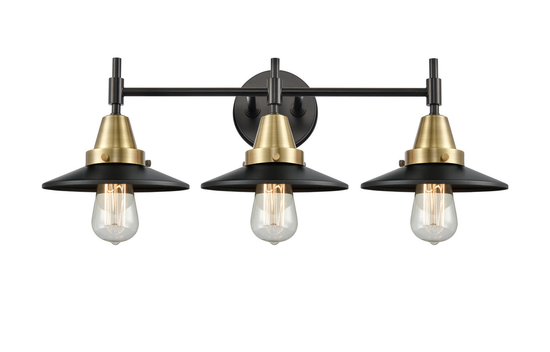 Innovations - 447-3W-BAB-M6-BK - Three Light Bath Vanity - Caden - Black Antique Brass