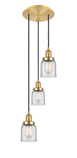 Franklin Restoration Three Light Pendant Satin Gold