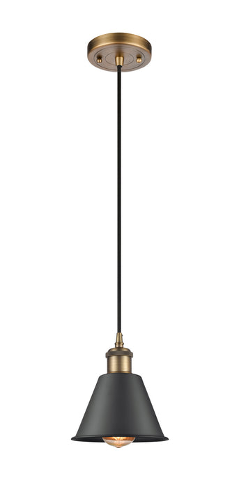 Innovations - 516-1P-BB-M8-BK - One Light Mini Pendant - Ballston - Brushed Brass