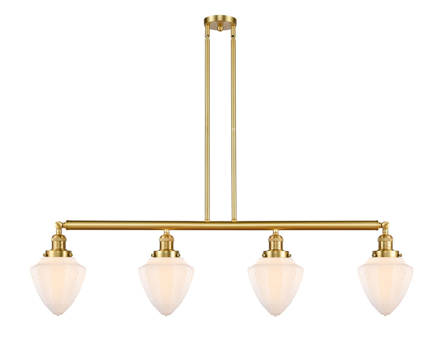 Innovations - 214-SG-G661-7 - Four Light Island Pendant - Franklin Restoration - Satin Gold