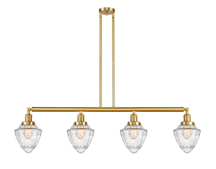 Innovations - 214-SG-G664-7 - Four Light Island Pendant - Franklin Restoration - Satin Gold