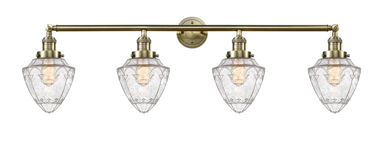 Innovations - 215-AB-G664-7 - Four Light Bath Vanity - Franklin Restoration - Antique Brass